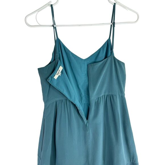 Madewell Silk Dress Camisole Women's Spaghetti Strap Teal 100% Silk size 0 - Picture 5 of 7